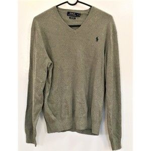 Polo Ralph Lauren V-Neck Sweater Men's Med Grey